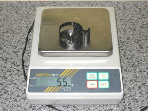 Umwerferschelle auf Waage